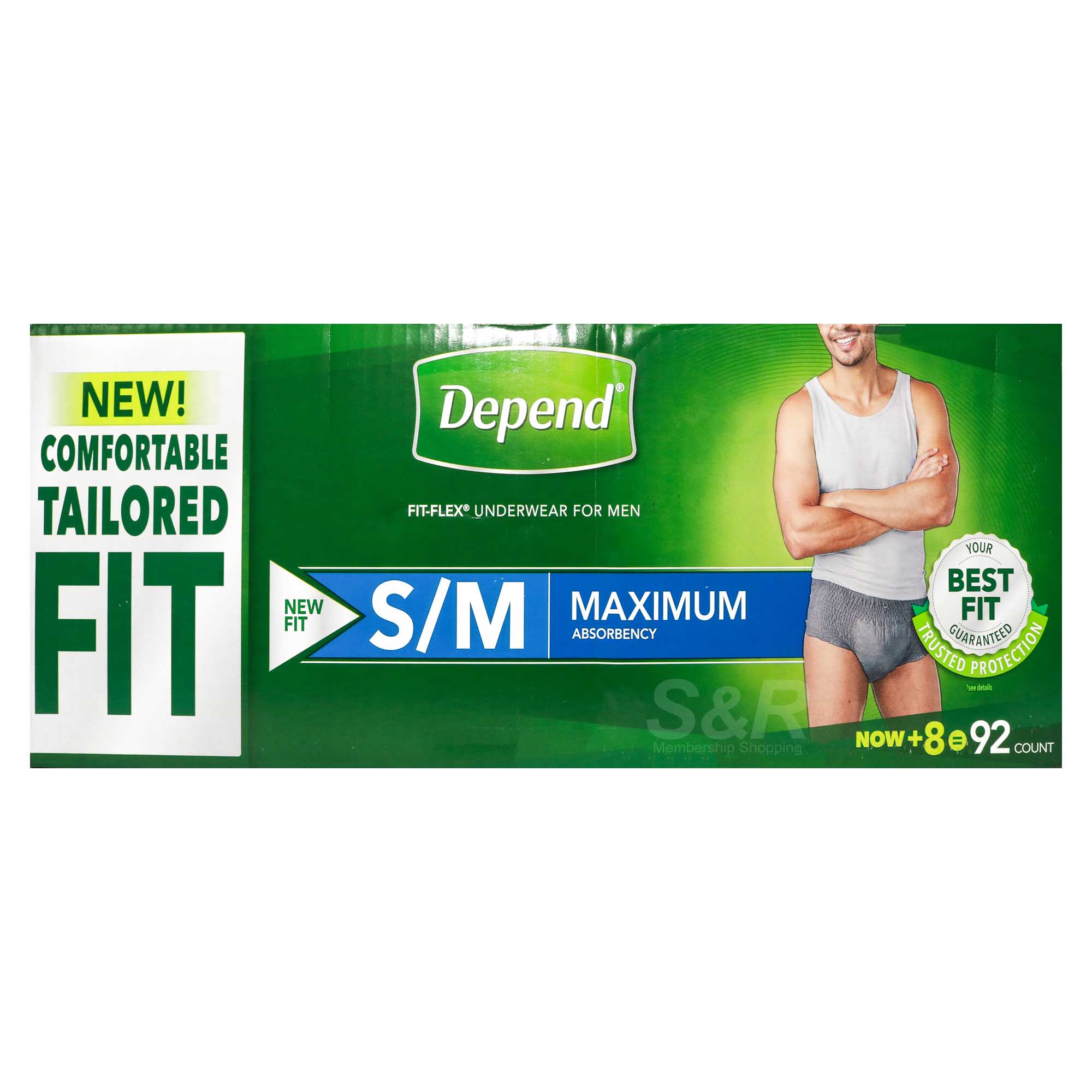 Depend Fit-Flex Underwear for Men Small-Medium 92pcs